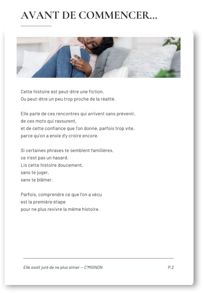 Elle avait juré de ne plus aimer avant de commencer