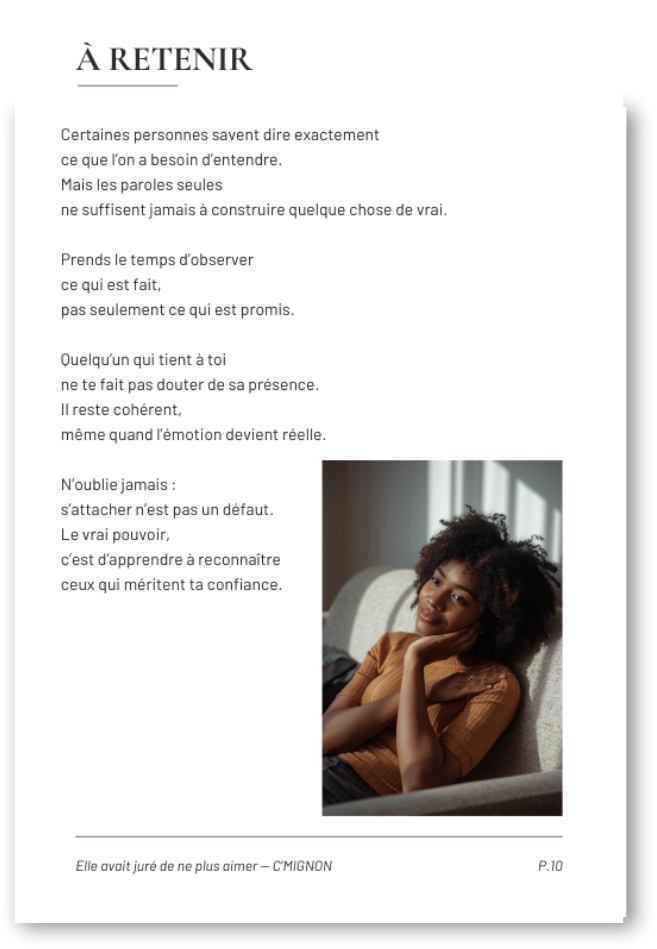 Elle avait juré de ne plus aimer à retenir